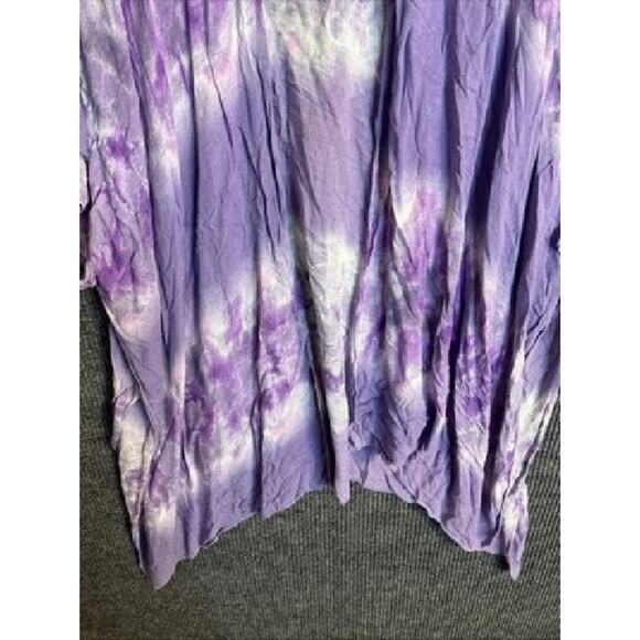 Time And Tru Womens Long Kimono Size L/XL Purple Tie Dye Boho Hippie Festival - Picture 4 of 8